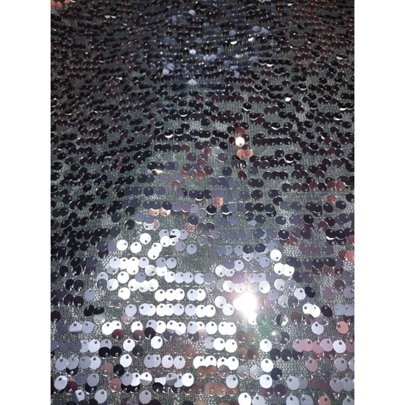 5/$25 EUC Sz M Sequin & Lace Sparkly Tank Top Express Grey & Silver - Picture 3 of 5